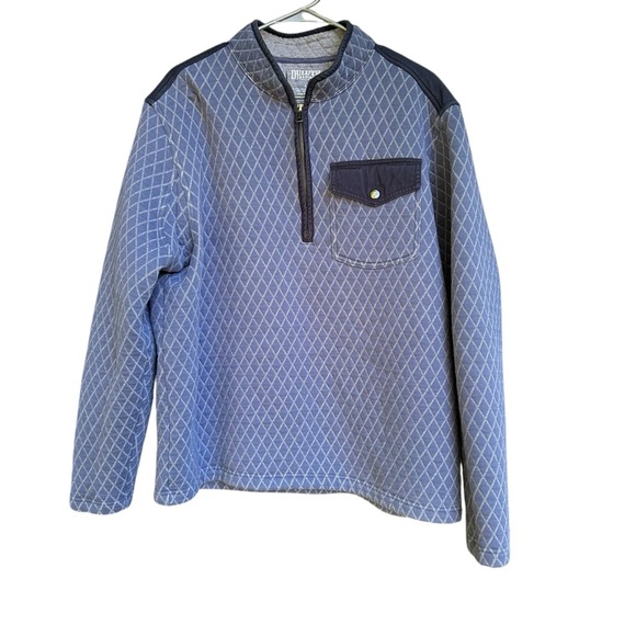 Duluth Trading Quilted Quarter Zip Sweatshirt Blue Men’s L - Picture 2 of 6